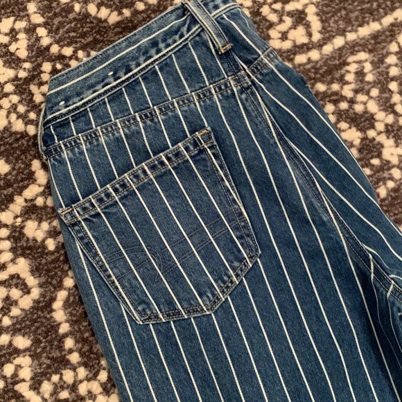 American Eagle Outfitters Blue Striped High Rise Jeans - Picture 4 of 9